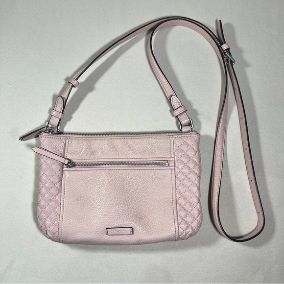 Vera Bradley Handbags - Vera Bradley Small Carryall Leather Crossbody Bag in "Pink Sands" Neutral Casual
